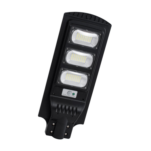 STREETB 85343 Φωτιστικό Δρόμου LED 90W 4500lm 120° DC 5V με Ενσωματωμένο Φωτοβολταϊκό Panel 6V 12W & Επαναφορτιζόμενη Μπαταρία Li-ion 3.2V 12000mAh με Αισθητήρα Κίνησης-Ημέρας-Νύχτας Αδιάβροχο IP65 Ψυχρό Λευκό 6000K - Μαύρο - Μ24 x Π63 x Υ6
