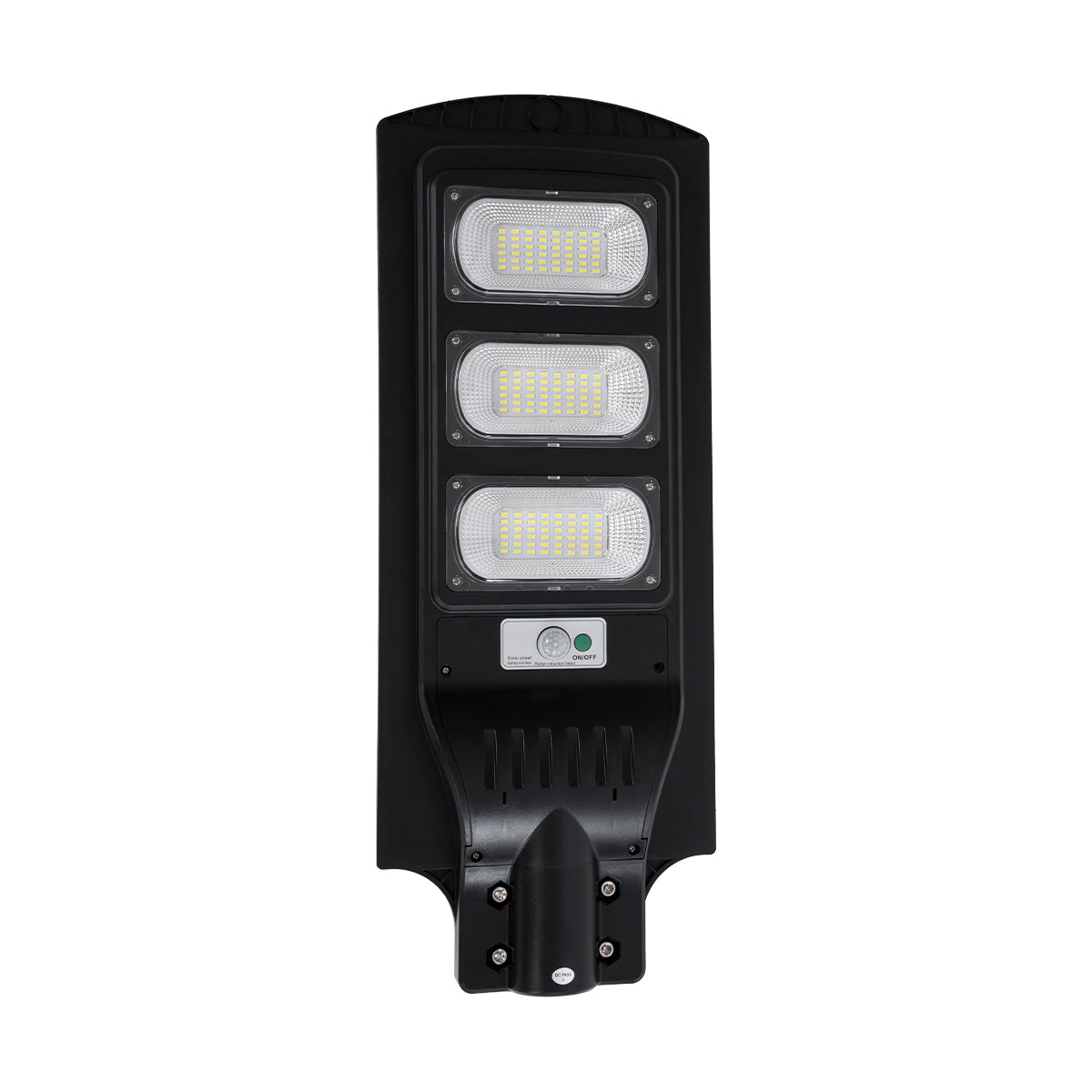 STREETB 85343 Φωτιστικό Δρόμου LED 90W 4500lm 120° DC 5V με Ενσωματωμένο Φωτοβολταϊκό Panel 6V 12W & Επαναφορτιζόμενη Μπαταρία Li-ion 3.2V 12000mAh με Αισθητήρα Κίνησης-Ημέρας-Νύχτας Αδιάβροχο IP65 Ψυχρό Λευκό 6000K - Μαύρο - Μ24 x Π63 x Υ6