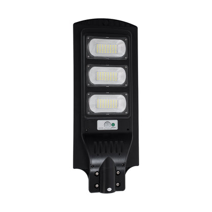 STREETB 85343 Φωτιστικό Δρόμου LED 90W 4500lm 120° DC 5V με Ενσωματωμένο Φωτοβολταϊκό Panel 6V 12W & Επαναφορτιζόμενη Μπαταρία Li-ion 3.2V 12000mAh με Αισθητήρα Κίνησης-Ημέρας-Νύχτας Αδιάβροχο IP65 Ψυχρό Λευκό 6000K - Μαύρο - Μ24 x Π63 x Υ6