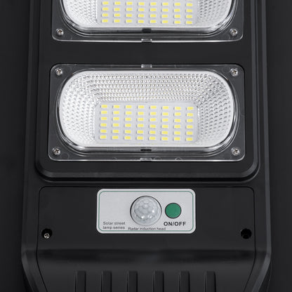 STREETB 85343 Φωτιστικό Δρόμου LED 90W 4500lm 120° DC 5V με Ενσωματωμένο Φωτοβολταϊκό Panel 6V 12W & Επαναφορτιζόμενη Μπαταρία Li-ion 3.2V 12000mAh με Αισθητήρα Κίνησης-Ημέρας-Νύχτας Αδιάβροχο IP65 Ψυχρό Λευκό 6000K - Μαύρο - Μ24 x Π63 x Υ6