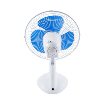 SOLARI-FAN 85353 Solar Fan Αυτόνομος Ηλιακός Επιτραπέζιος Ανεμιστήρας 25W 2 Λειτουργιών Ρεύματος με AC 220-240V ή με Φωτοβολταϊκό Panel 9V 12W & Επαναφορτιζόμενη Μπαταρία Li-ion 7.4V 4400mAh - 3 Ταχύτητες - IP20 - Μ24 x Π36 x Υ49cm - Λευκό & Μπλε