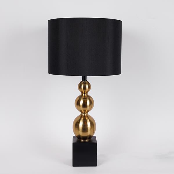 ΕΠΙΤΡΑΠΕΖΙΟ ΦΩΤΙΣΤΙΚΟ ΜΕ ΜΑΥΡΟ ΚΑΠΕΛΟ ΜΕΤΑΛΙΚΟ ΧΡΥΣΟ - ΜΑΥΡΟ 30x30x59