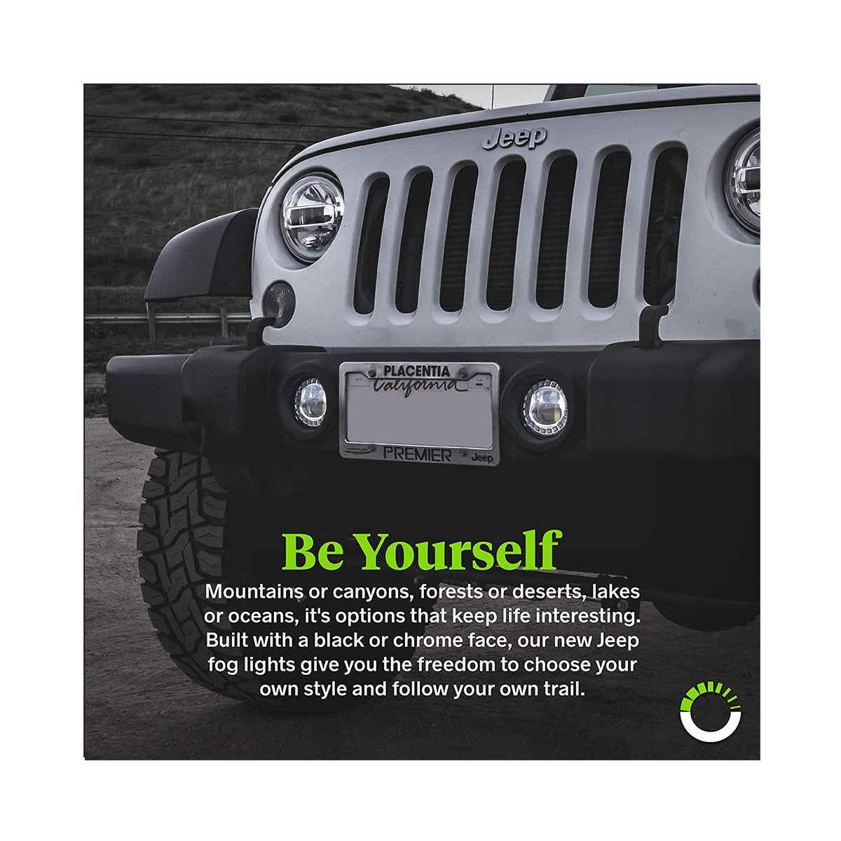 85418 Σετ 2 x Προβολείς Ομίχλης JEEP WRANGLER - MERCEDES BENZ G CLASS - LAND ROVER DEFENDER - HAMMER H1-H2 - 4'' Ιντσών με Ring Light DRL LED CREE CXB COB 100W 7500lm DC 12V Αδιάβροχοι IP66 Ψυχρό Λευκό 6000K