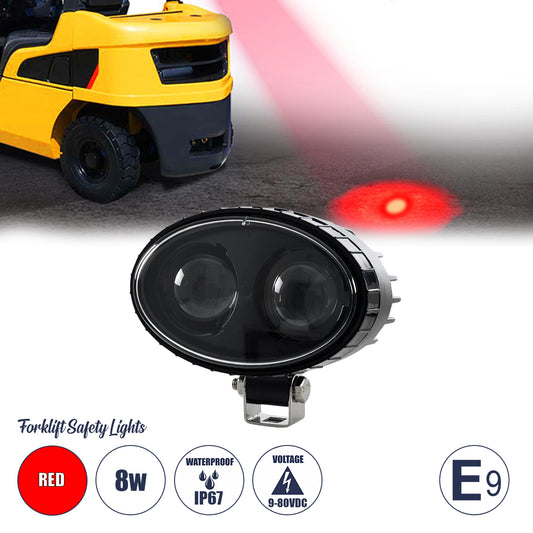 85424 E9 Mark Forklift Safety Lights - Φώτα Προειδοποίησης & Διαγράμμισης Ασφαλείας για Περονοφόρα - Κλάρκ LED 8W DC 9-80V Αδιάβροχο IP67 Κόκκινο Μ14.5 x Π11.5 x Υ8