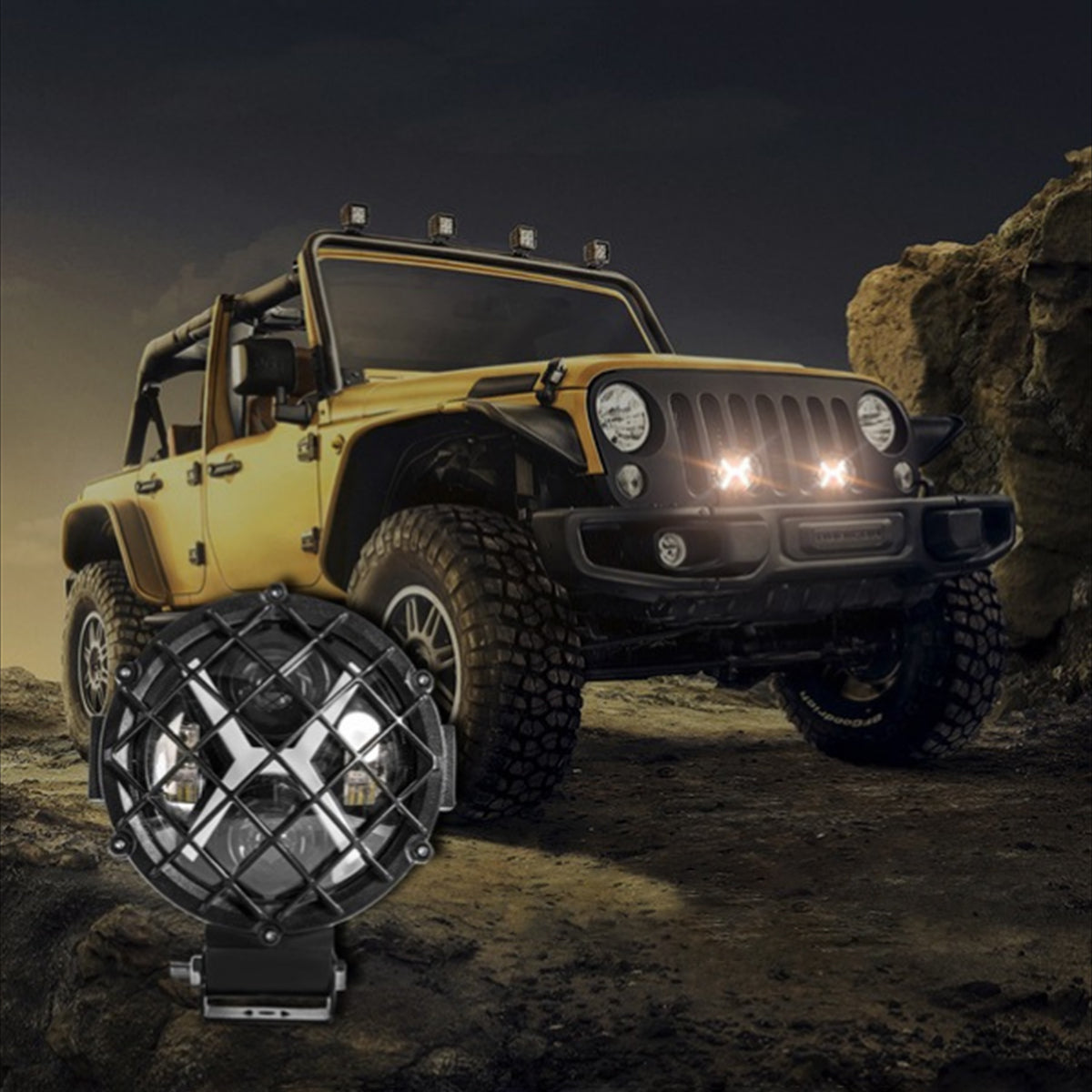 85438 Vehicle & JEEP Work Lights - Φώτα Εργασίας για Οχήματα και JEEP με X Light DRL & Φλας LED High Power 45W DC 9-36V Αδιάβροχo IP67 Πορτοκαλί & Ψυχρό Λευκό 6000K M17 x Π8 x Υ21cm