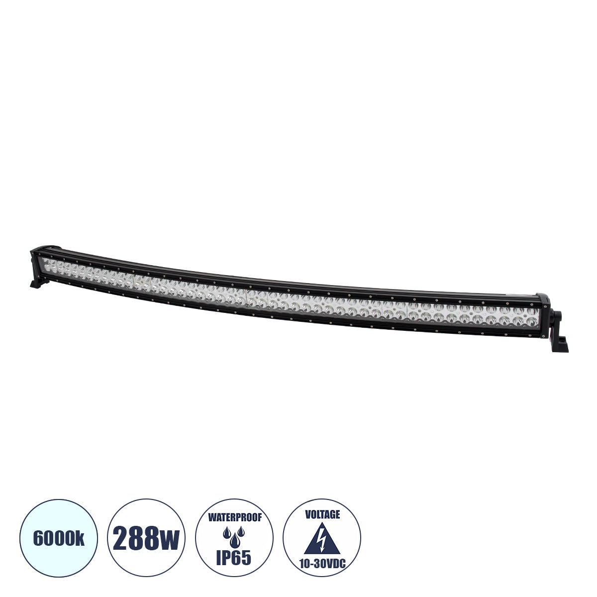 85473 JEEP & Forklift LED Curved Bar - Μπάρα Εργασίας Curved για Οχήματα - JEEP & Περονοφόρα - Κλαρκ LED 288W DC 10-30V Αδιάβροχη IP65 Ψυχρό Λευκό 6000K Μ128 x Π8 x Υ8cm