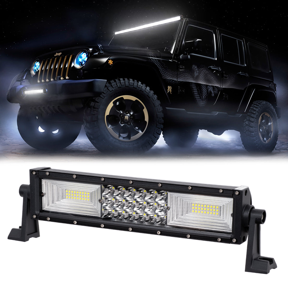85481 PRO Series Μπάρα Ίσια - Straight TRI-ROW 7D για Αυτοκίνητα & Φορτηγά LED CREE XBD 162W 16200lm 15° & 60° DC 10-30V Αδιάβροχη IP65 Ψυχρό Λευκό 6000K