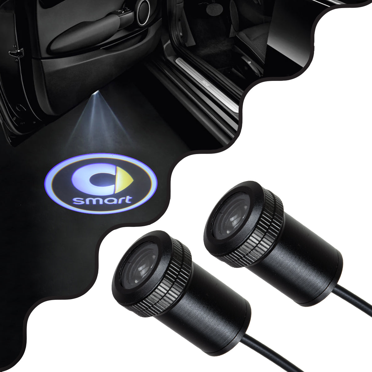 81620 SMART Ghost Car Brand Logo Projector - Προτζέκτορας Προβολής Μάρκας Αυτοκινήτου LED CREE XHP35 3W 240lm 120° DC 12V IP20 Ψυχρό Λευκό 6000K