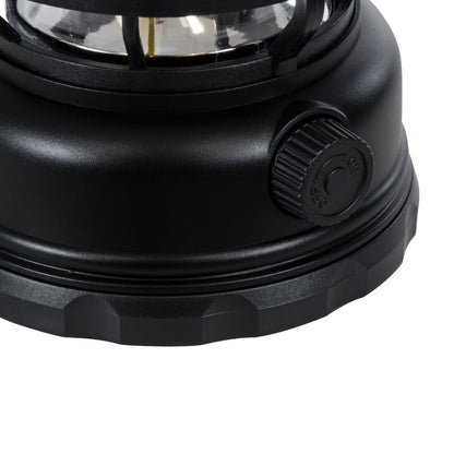 85692 Αυτόνομο Επαναφορτιζόμενο Φανάρι Camping LED 5W USB 2.0 με Επαναφορτιζόμενη Μπαταρία 1 x 18650 2000mAh Li-ion - IP20 - Dimmable - Μαύρο με Διάφανο Γυαλί - Θερμό Λευκό 3000K Φ12 x Υ17cm