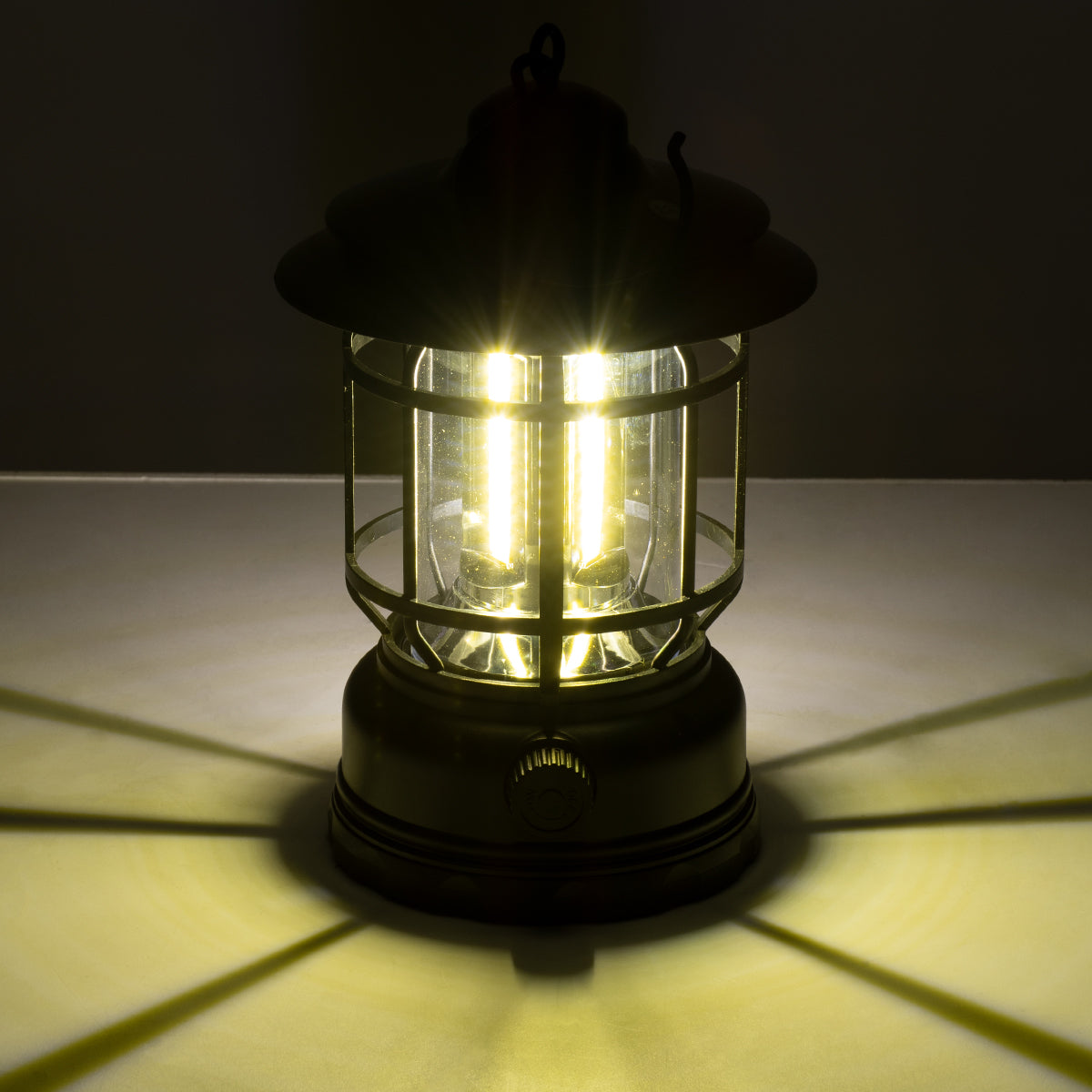 85692 Αυτόνομο Επαναφορτιζόμενο Φανάρι Camping LED 5W USB 2.0 με Επαναφορτιζόμενη Μπαταρία 1 x 18650 2000mAh Li-ion - IP20 - Dimmable - Μαύρο με Διάφανο Γυαλί - Θερμό Λευκό 3000K Φ12 x Υ17cm