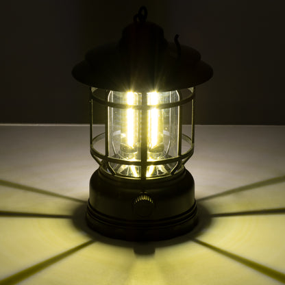 85692 Αυτόνομο Επαναφορτιζόμενο Φανάρι Camping LED 5W USB 2.0 με Επαναφορτιζόμενη Μπαταρία 1 x 18650 2000mAh Li-ion - IP20 - Dimmable - Μαύρο με Διάφανο Γυαλί - Θερμό Λευκό 3000K Φ12 x Υ17cm