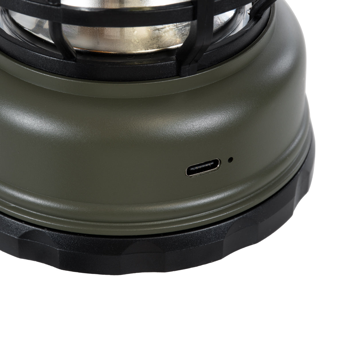 85693 Αυτόνομο Επαναφορτιζόμενο Φανάρι Camping LED 5W USB 2.0 με Επαναφορτιζόμενη Μπαταρία 1 x 18650 2000mAh Li-ion - IP20 - Dimmable - Πράσινο Χακί με Διάφανο Γυαλί - Θερμό Λευκό 3000K Φ12 x Υ17cm