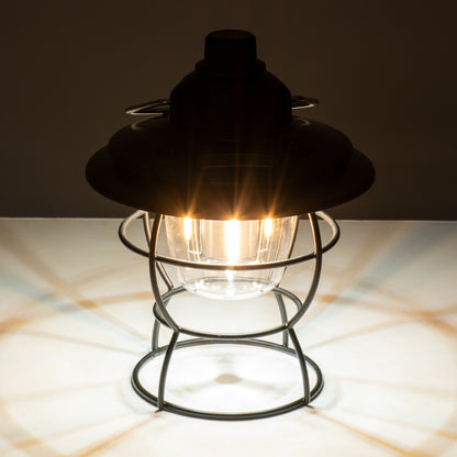 85695 Αυτόνομο Φανάρι Camping LED 4W USB 2.0 με Επαναφορτιζόμενη Μπαταρία 1 x 18650 2000mAh Li-ion Power Bank IP20 Dimmable Μαύρο με Διάφανο Γυαλί CCT Εναλλαγή Φωτισμού μέσω On/Off All In One Ψυχρό 6000K+Φυσικό 4500K+Θερμό 2700K Φ13.5 x Υ17.5cm