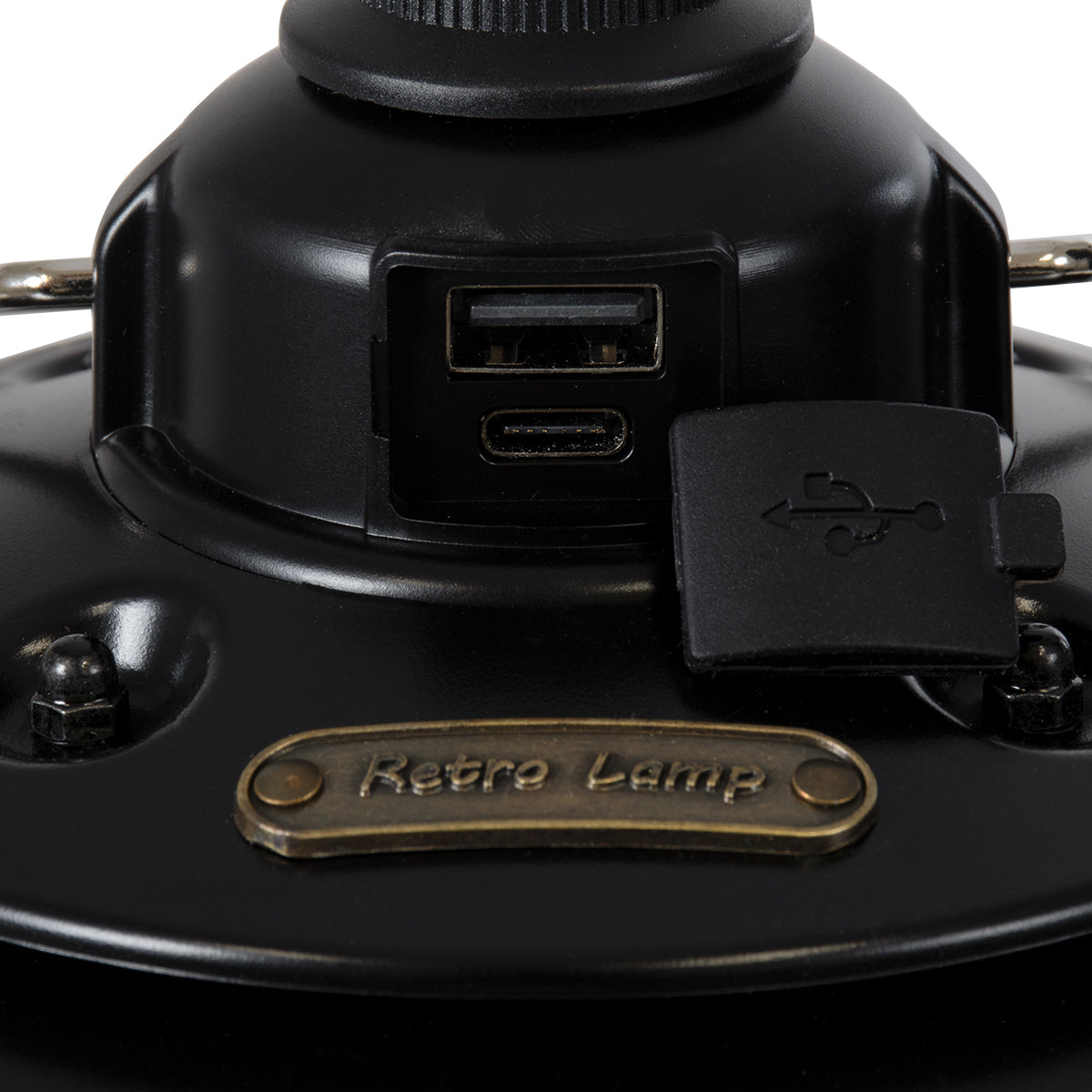 85695 Αυτόνομο Φανάρι Camping LED 4W USB 2.0 με Επαναφορτιζόμενη Μπαταρία 1 x 18650 2000mAh Li-ion Power Bank IP20 Dimmable Μαύρο με Διάφανο Γυαλί CCT Εναλλαγή Φωτισμού μέσω On/Off All In One Ψυχρό 6000K+Φυσικό 4500K+Θερμό 2700K Φ13.5 x Υ17.5cm