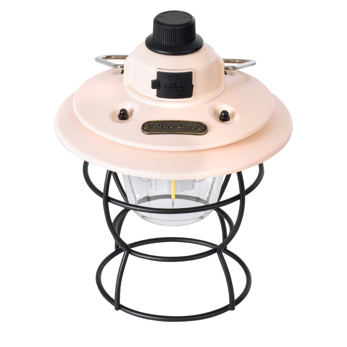 85696 Αυτόνομο Φανάρι Camping LED 4W USB 2.0 με Επαναφορτιζόμενη Μπαταρία 1 x 18650 2000mAh Li-ion Power Bank IP20 Dimmable Ροζ με Διάφανο Γυαλί CCT Εναλλαγή Φωτισμού μέσω On/Off All In One Ψυχρό 6000K+Φυσικό 4500K+Θερμό 2700K Φ13.5 x Υ17.5cm