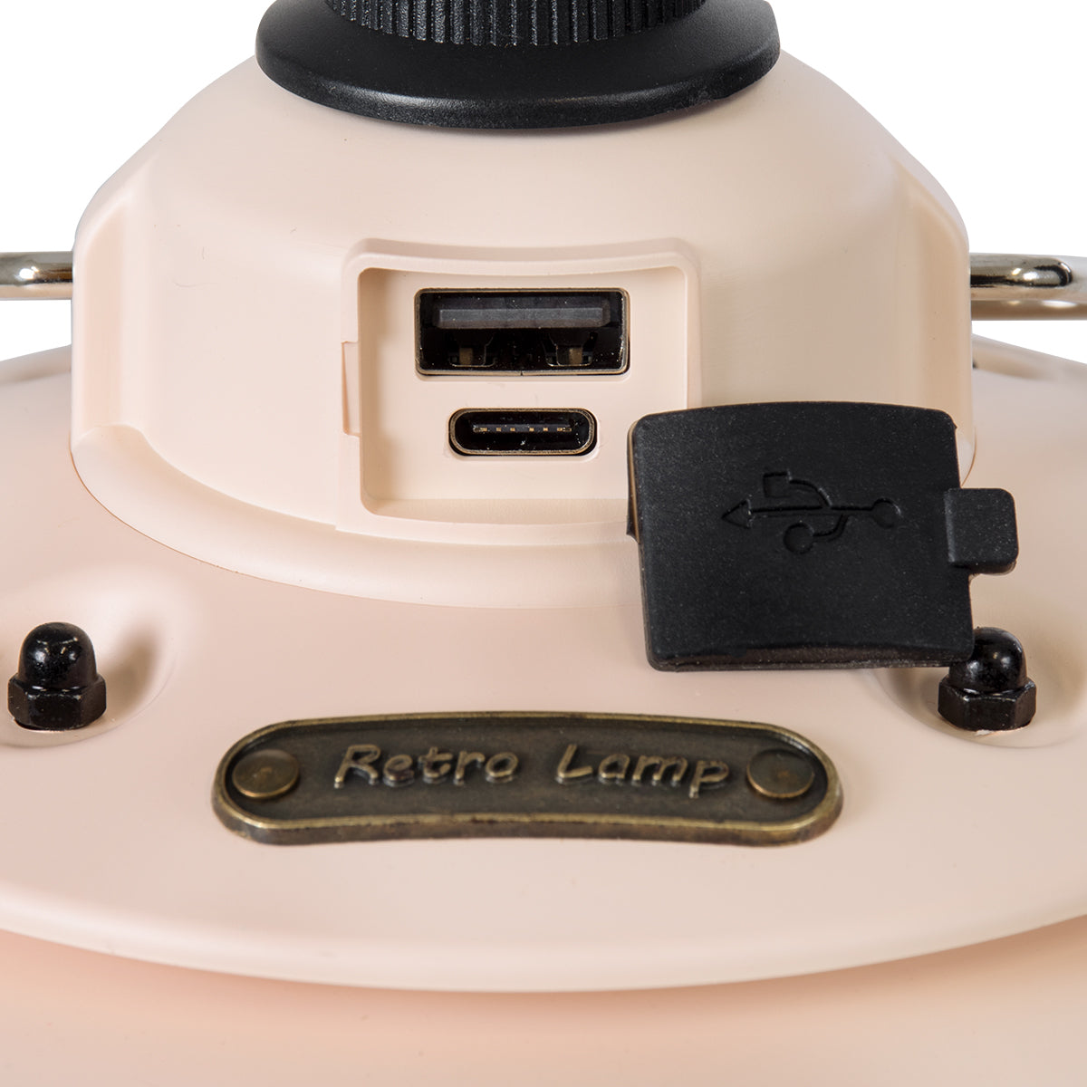 85696 Αυτόνομο Φανάρι Camping LED 4W USB 2.0 με Επαναφορτιζόμενη Μπαταρία 1 x 18650 2000mAh Li-ion Power Bank IP20 Dimmable Ροζ με Διάφανο Γυαλί CCT Εναλλαγή Φωτισμού μέσω On/Off All In One Ψυχρό 6000K+Φυσικό 4500K+Θερμό 2700K Φ13.5 x Υ17.5cm