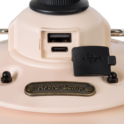 85696 Αυτόνομο Φανάρι Camping LED 4W USB 2.0 με Επαναφορτιζόμενη Μπαταρία 1 x 18650 2000mAh Li-ion Power Bank IP20 Dimmable Ροζ με Διάφανο Γυαλί CCT Εναλλαγή Φωτισμού μέσω On/Off All In One Ψυχρό 6000K+Φυσικό 4500K+Θερμό 2700K Φ13.5 x Υ17.5cm