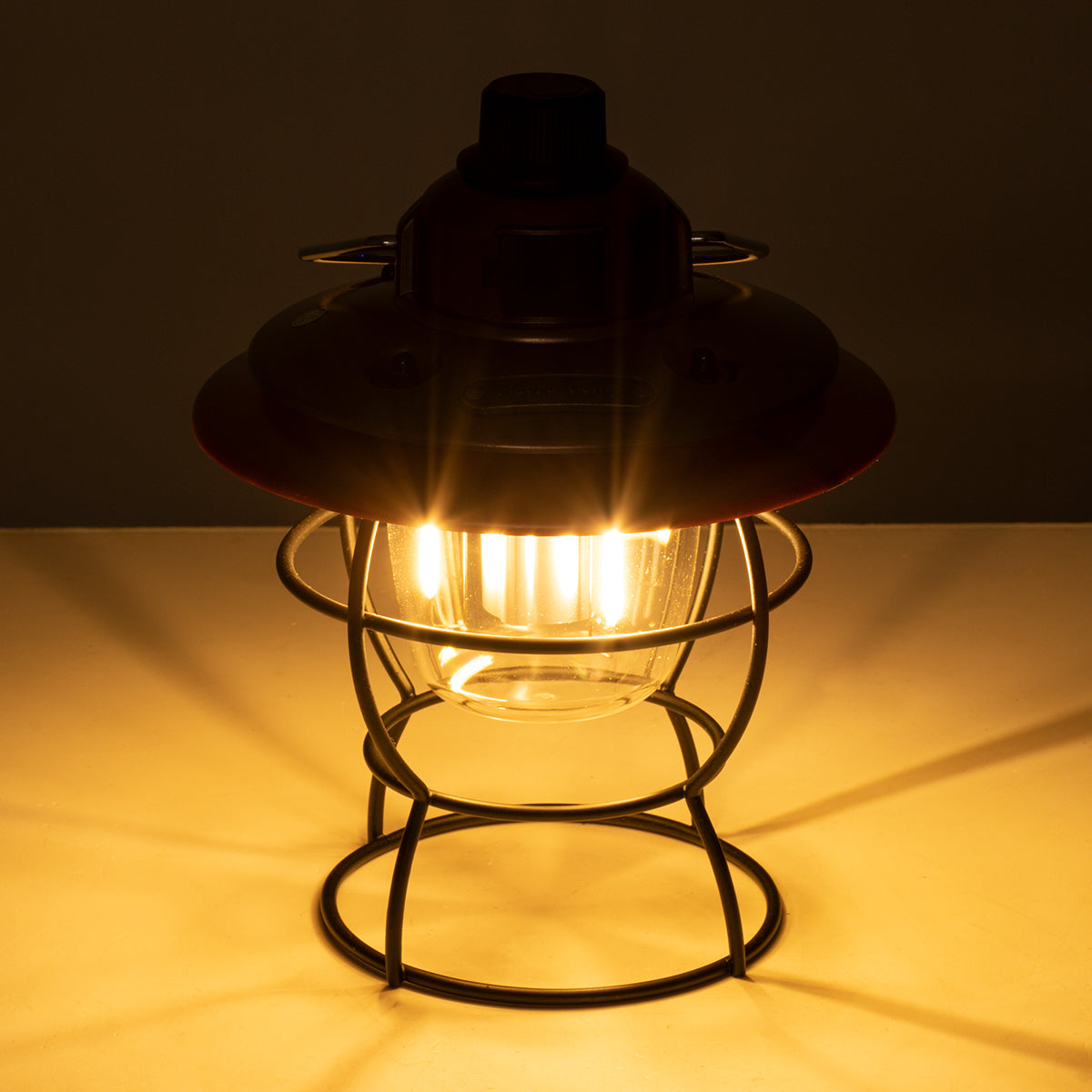85697 Αυτόνομο Φανάρι Camping LED 4W USB 2.0 με Επαναφορτιζόμενη Μπαταρία 1 x 18650 2000mAh Li-ion Power Bank IP20 Dimmable Καφέ με Διάφανο Γυαλί CCT Εναλλαγή Φωτισμού μέσω On/Off All In One Ψυχρό 6000K+Φυσικό 4500K+Θερμό 2700K Φ13.5 x Υ17.5cm