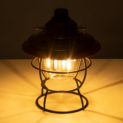 85697 Αυτόνομο Φανάρι Camping LED 4W USB 2.0 με Επαναφορτιζόμενη Μπαταρία 1 x 18650 2000mAh Li-ion Power Bank IP20 Dimmable Καφέ με Διάφανο Γυαλί CCT Εναλλαγή Φωτισμού μέσω On/Off All In One Ψυχρό 6000K+Φυσικό 4500K+Θερμό 2700K Φ13.5 x Υ17.5cm