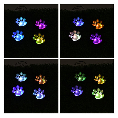 85700 Διακοσμητική Γιρλάντα Anime Footprints 2.5 Μέτρων με Controller 8 Προγραμμάτων Φωτισμού - 4 LED 1W με Ενσωματωμένη Μπαταρία 600mAh - Φωτοβολταϊκό Πάνελ - Αισθητήρα Ημέρας-Νύχτας - Βάση Κήπου & Μαύρο Καλώδιο Αδιάβροχη IP65 Πολύχρωμη RGB Μ2