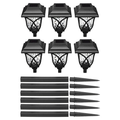 85702 ΣΕΤ 6 Τεμαχίων Αυτόνομα Ηλιακά Φωτιστικά LED SMD 1W 100lm με Ενσωματωμένη Μπαταρία 600mAh - Φωτοβολταϊκό Πάνελ με Αισθητήρα Ημέρας-Νύχτας Αδιάβροχο IP65 Φανάρι Κήπου Τετράγωνο Θερμό Λευκό 3000K