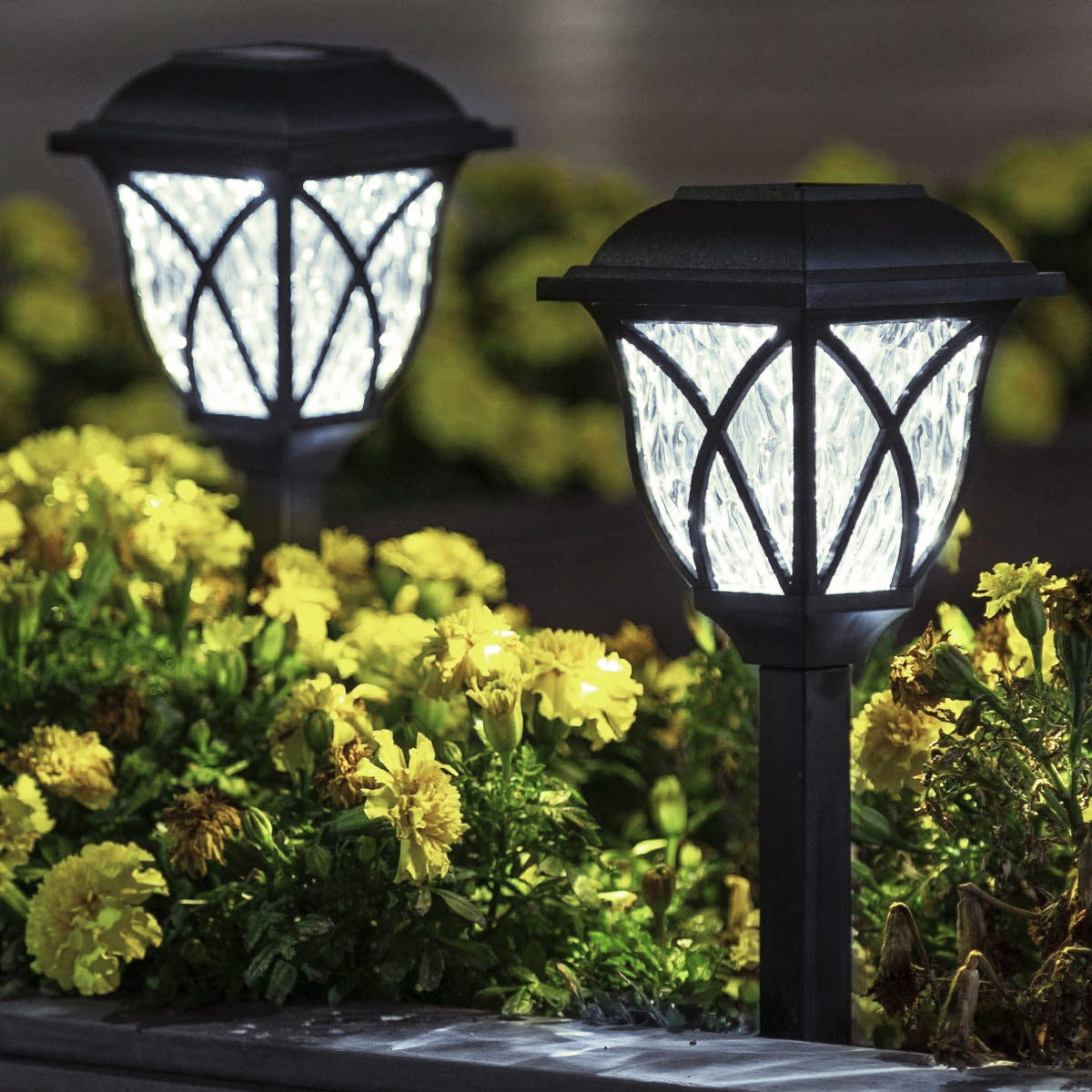 85703 ΣΕΤ 6 Τεμαχίων Αυτόνομα Ηλιακά Φωτιστικά LED SMD 1W 100lm με Ενσωματωμένη Μπαταρία 600mAh - Φωτοβολταϊκό Πάνελ με Αισθητήρα Ημέρας-Νύχτας Αδιάβροχο IP65 Φανάρι Κήπου Τετράγωνο Λευκό Λευκό 6000K