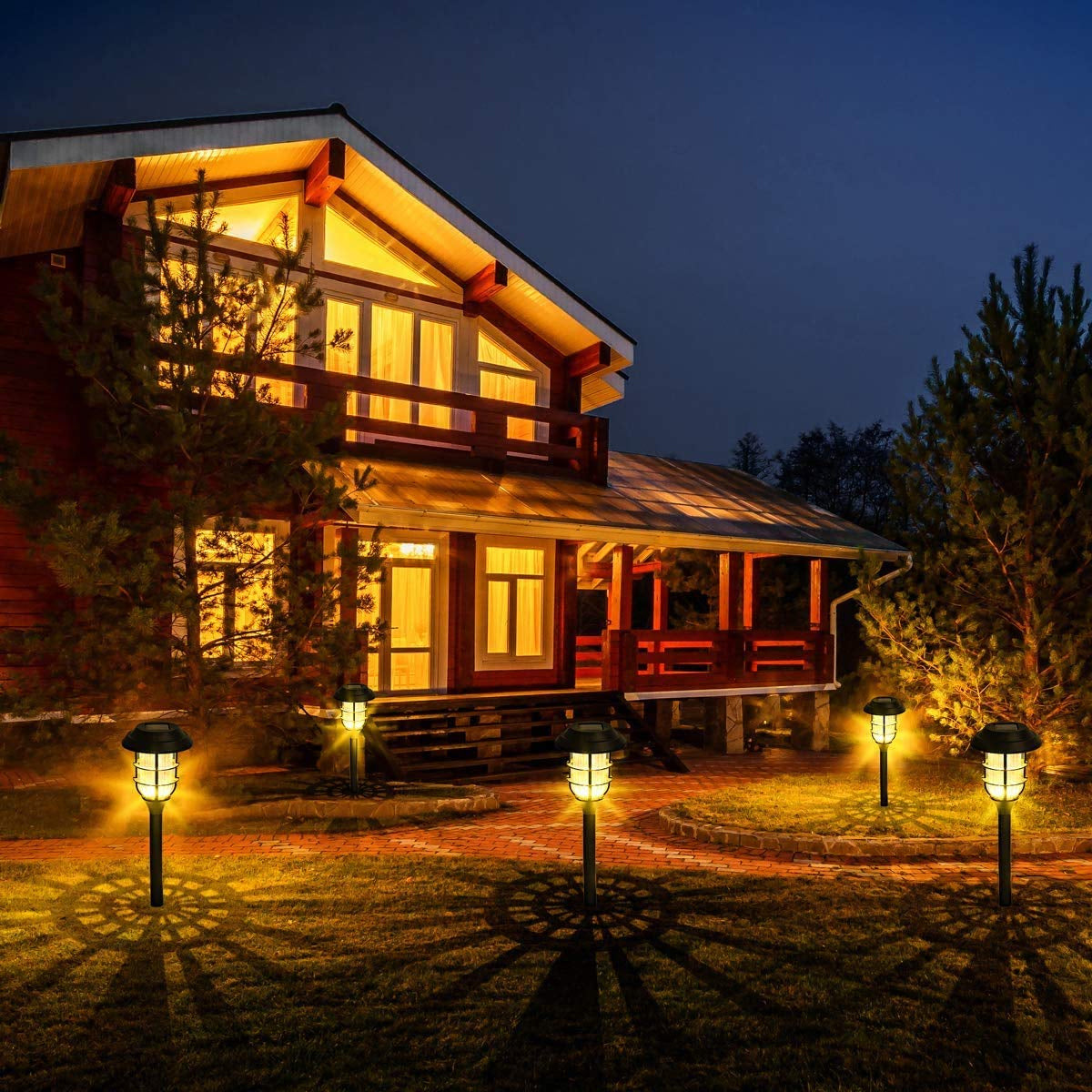 85704 ΣΕΤ 6 Τεμαχίων Αυτόνομα Ηλιακά Φωτιστικά LED SMD 1W 100lm με Ενσωματωμένη Μπαταρία 250mAh - Φωτοβολταϊκό Πάνελ με Αισθητήρα Ημέρας-Νύχτας Αδιάβροχο IP65 Φανάρι Κήπου Στρογγυλό Θερμό Λευκό 3000K