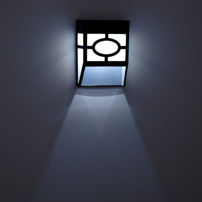 85708 ΣΕΤ 4 Τεμαχίων Αυτόνομα Ηλιακά Φωτιστικά Τοίχου Μαύρα-Λευκά LED SMD 1W 100lm με Ενσωματωμένη Μπαταρία 600mAh - Φωτοβολταϊκό Πάνελ με Αισθητήρα Ημέρας-Νύχτας Αδιάβροχα IP65 Ψυχρό Λευκό 6000K