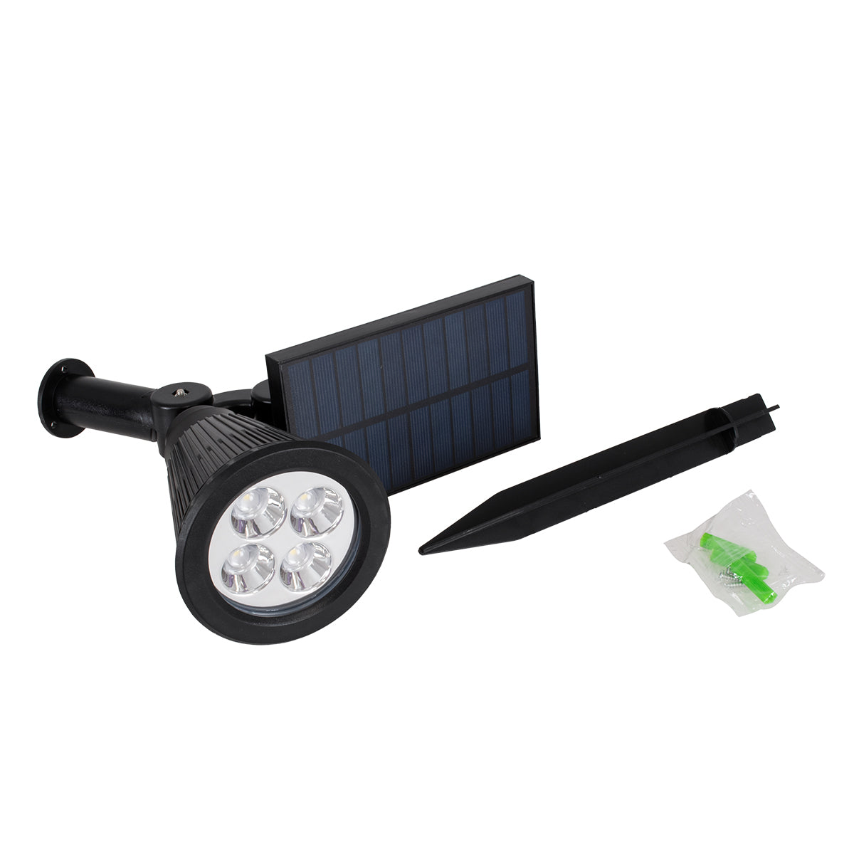 85709 Μαύρο Προβολάκι Σποτ Κήπου Πλαστικό Καρφωτό LED HIGH POWER 8W 800lm με Ενσωματωμένη Μπαταρία 2200mAh - Φωτοβολταϊκό Πάνελ με Αισθητήρα Ημέρας-Νύχτας Αδιάβροχo IP67 Θερμό Λευκό 3000K