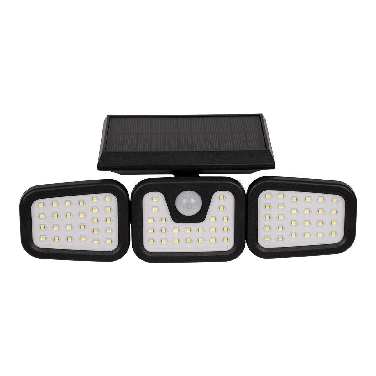 85713 Αυτόνομος Ηλιακός Προβολέας με Τρεις Περιστρεφόμενες Κεφαλές LED SMD 2835 40W 2000lm με Ενσωματωμένη Μπαταρία 2400mAh - Φωτοβολταϊκό Πάνελ με Αισθητήρα Ημέρας-Νύχτας - PIR Αισθητήρα Κίνησης Αδιάβροχο IP65 Ψυχρό Λευκό 6000K
