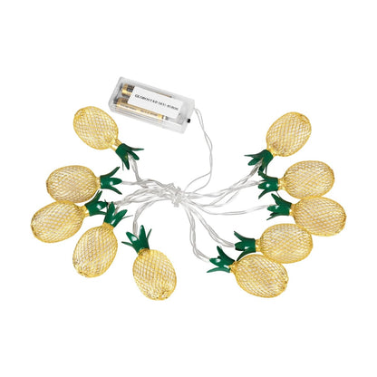 85806 Διακοσμητική Γιρλάντα Pineapple Lamp 2 Μέτρα με Διακόπτη On/Off - 10 LED 1W με Μπαταρίες 2xAA & Διάφανο Καλώδιο IP44 Θερμό Λευκό 3000K Μ2m