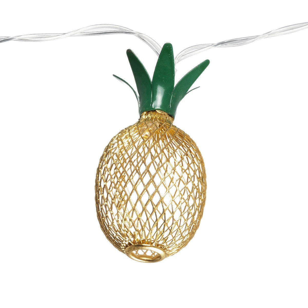85806 Διακοσμητική Γιρλάντα Pineapple Lamp 2 Μέτρα με Διακόπτη On/Off - 10 LED 1W με Μπαταρίες 2xAA & Διάφανο Καλώδιο IP44 Θερμό Λευκό 3000K Μ2m