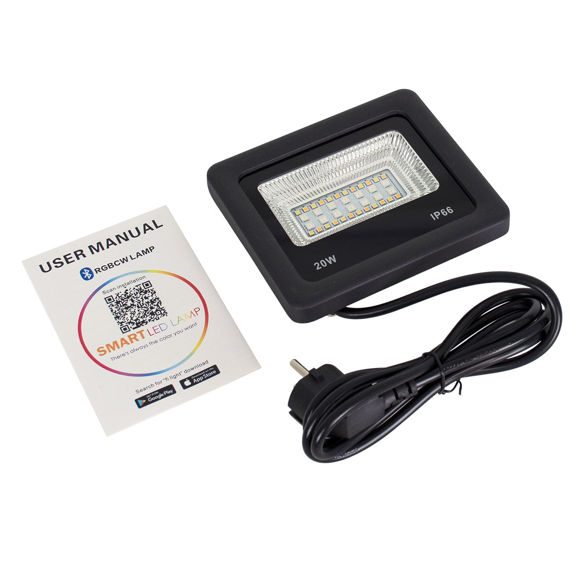 85815 Προβολέας Εξωτερικός LED SMD 5050 & 2835 20W 2000lm 180° AC 230V με Ασύρματο Wireless Bluetooth Αδιάβροχος IP66 Πολύχρωμος RGB+CCT Θερμό Λευκό 3000K - Λευκό Ημέρας 4500K - Ψυχρό Λευκό 6000K