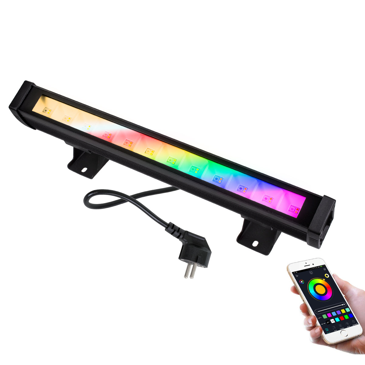 85816 Μπάρα Εξωτερική LED SMD 5050 & 2835 20W 2000lm 180° AC 230V με Ασύρματο Wireless Bluetooth Αδιάβροχη IP66 Πολύχρωμη RGB+CCT Θερμό Λευκό 3000K - Λευκό Ημέρας 4500K - Ψυχρό Λευκό 6000K