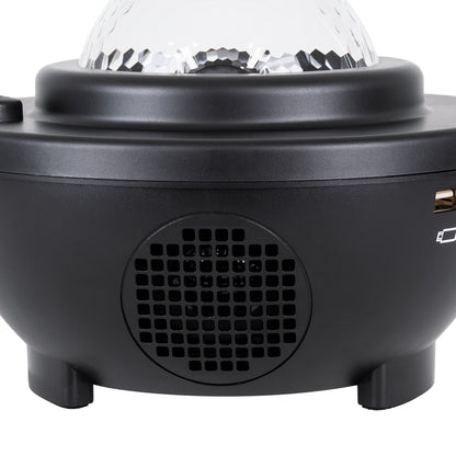 85817 Μαύρο Επιτραπέζιο Διακοσμητικό Φωτιστικό Ειδικών Εφέ NIGHT GALAXY WORLD 3D LED 10W DC 5V 2200mAh Επαναφορτιζόμενο με Bluetooth Speaker - Sound Activated - Καλώδιο Τροφοδοσίας USB και Ασύρματο Χειριστήριο RF 2.4Ghz Πολύχρωμo RGBW Dimmable