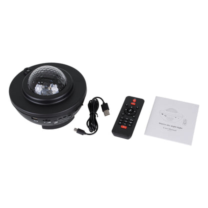 85817 Μαύρο Επιτραπέζιο Διακοσμητικό Φωτιστικό Ειδικών Εφέ NIGHT GALAXY WORLD 3D LED 10W DC 5V 2200mAh Επαναφορτιζόμενο με Bluetooth Speaker - Sound Activated - Καλώδιο Τροφοδοσίας USB και Ασύρματο Χειριστήριο RF 2.4Ghz Πολύχρωμo RGBW Dimmable
