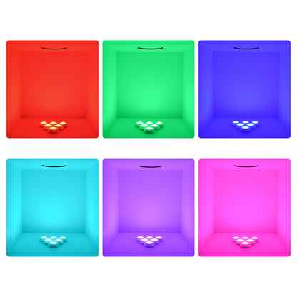 85818 Φωτιστικά Νυκτός Μπαταρίας LED SMD 5050 6W 600lm με Ασύρματο Χειριστήριο RF - ΣΕΤ 6 Τεμαχίων Πολύχρωμα RGB