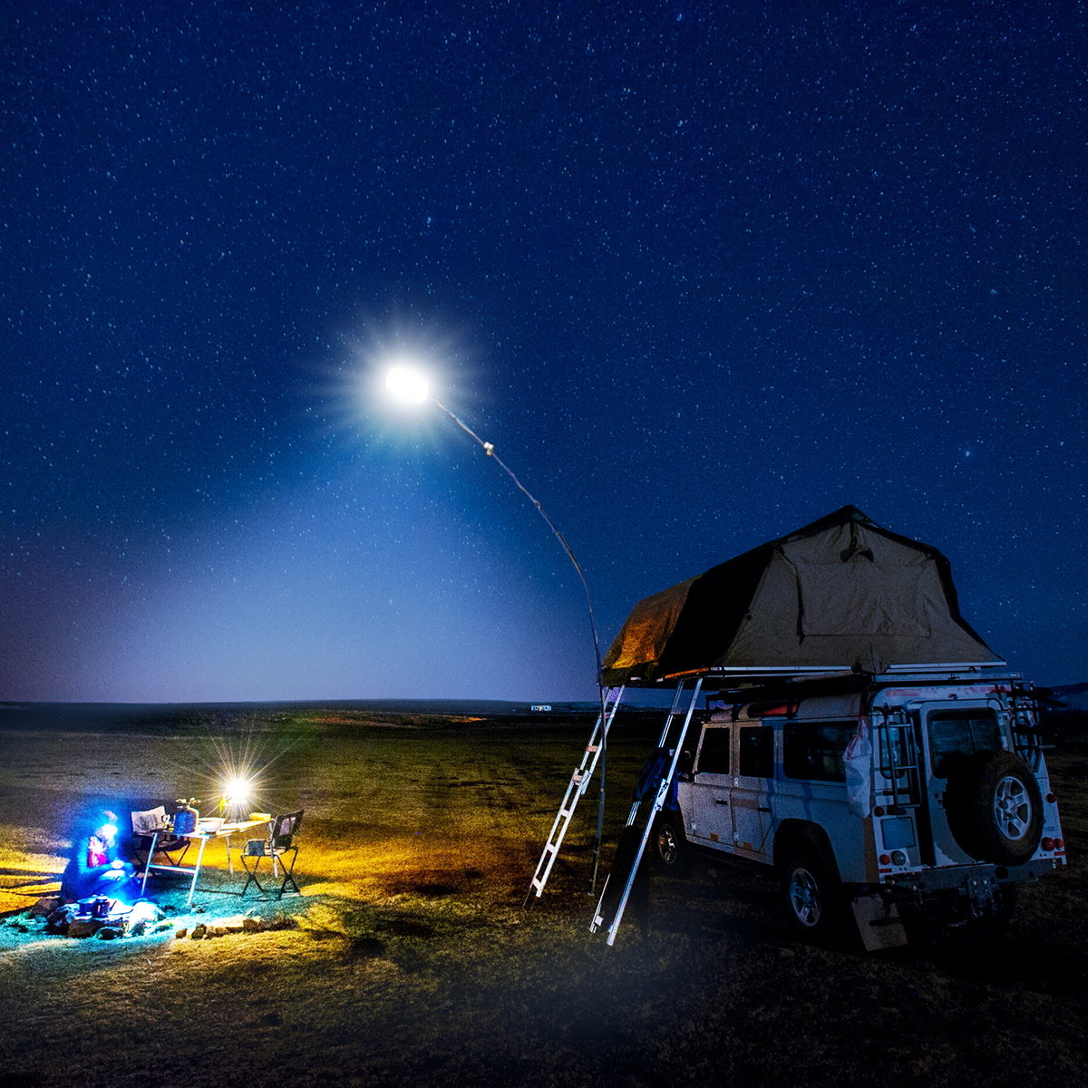 85821 Τηλεσκοπικό Καλάμι Ψαρέματος 5m με Πάνελ Φωτισμού 800W 48000lm DC 12V Αδιάβροχο IP65 Ψυχρό Λευκό 6000K