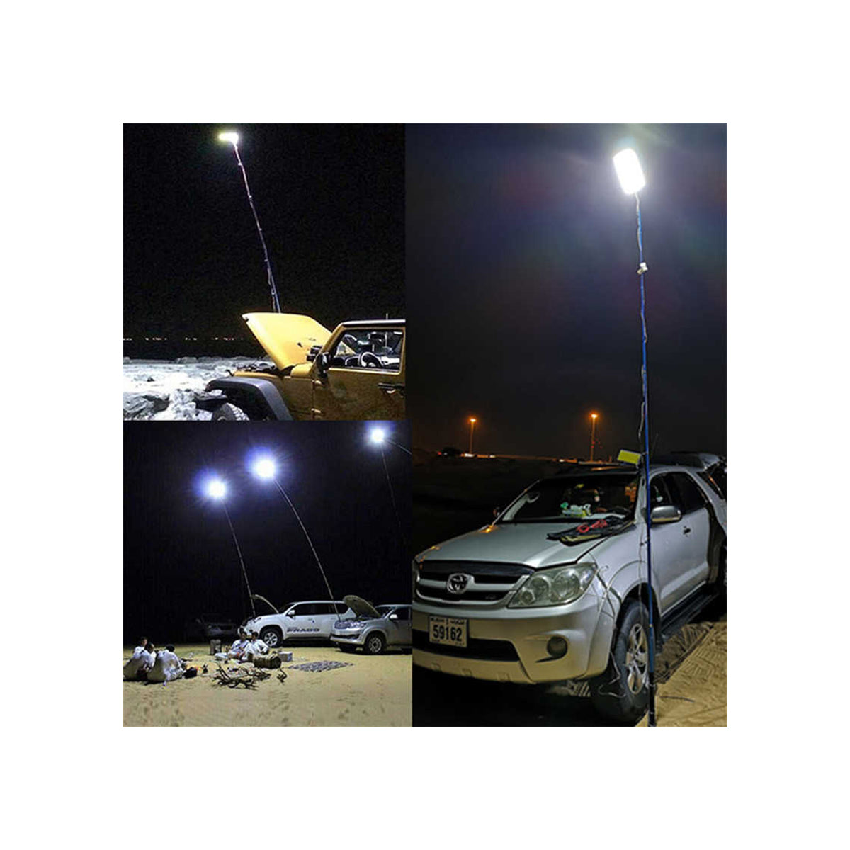 85821 Τηλεσκοπικό Καλάμι Ψαρέματος 5m με Πάνελ Φωτισμού 800W 48000lm DC 12V Αδιάβροχο IP65 Ψυχρό Λευκό 6000K