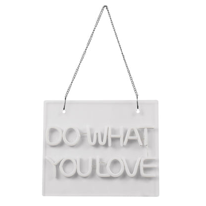 85852 Φωτιστικό Ταμπέλα Φωτεινή Επιγραφή NEON LED Σήμανσης DO WHAT YOU LOVE 30W AC 230V με Διακόπτη On/Off Ροζ