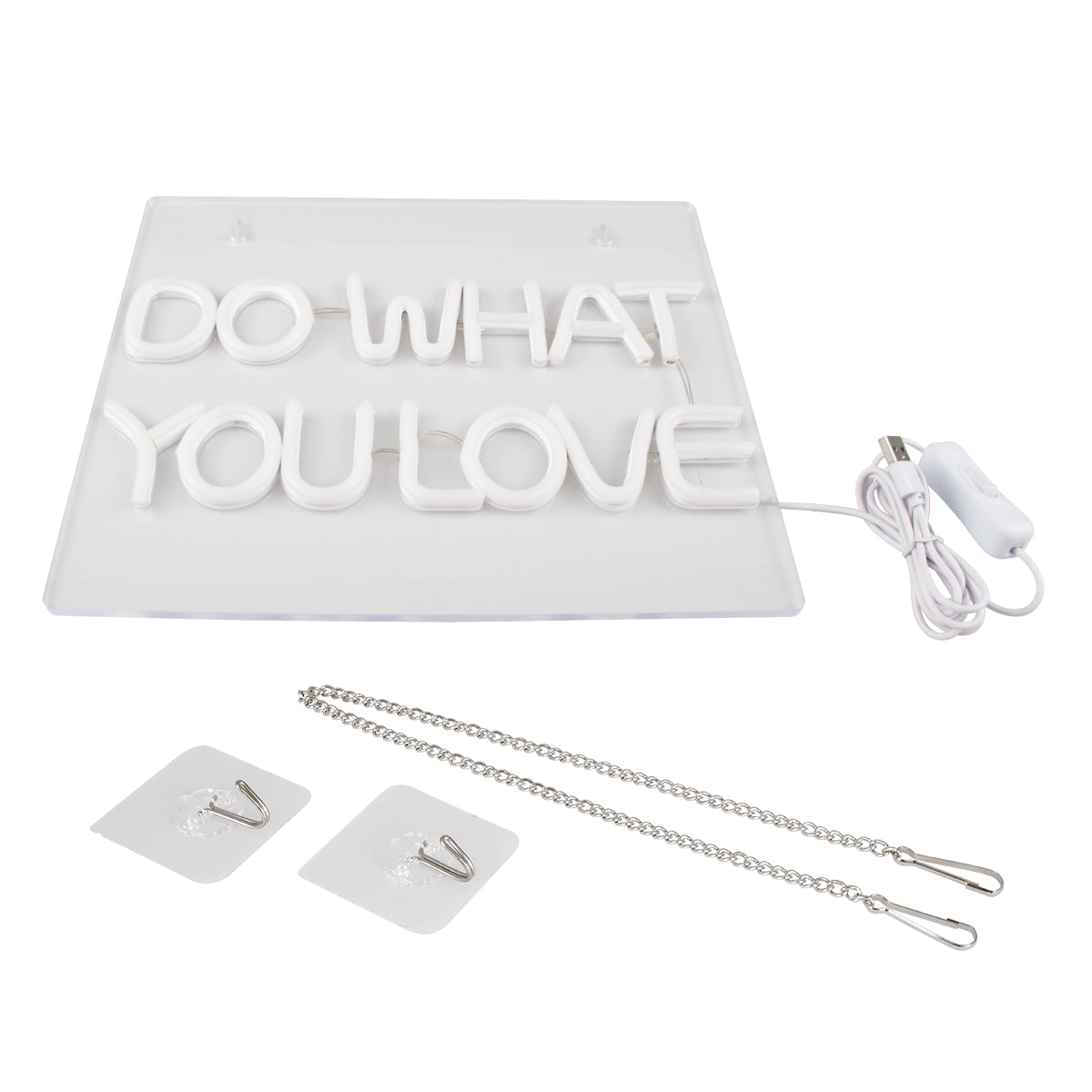 85852 Φωτιστικό Ταμπέλα Φωτεινή Επιγραφή NEON LED Σήμανσης DO WHAT YOU LOVE 30W AC 230V με Διακόπτη On/Off Ροζ