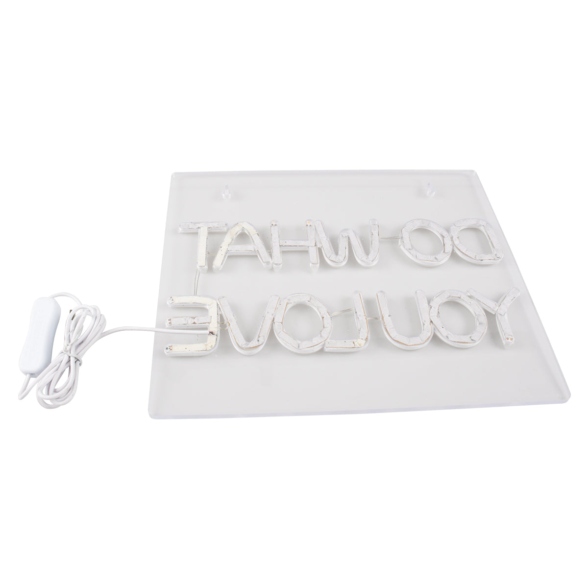 85852 Φωτιστικό Ταμπέλα Φωτεινή Επιγραφή NEON LED Σήμανσης DO WHAT YOU LOVE 30W AC 230V με Διακόπτη On/Off Ροζ