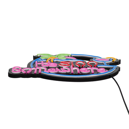 85853 Φωτιστικό Ταμπέλα Φωτεινή Επιγραφή NEON LED Σήμανσης ITS 5:00 SOMEWHERE 30W AC 230V με Διακόπτη On/Off Ροζ - Γαλάζιο - Κίτρινο - Πράσινο - Κόκκινο