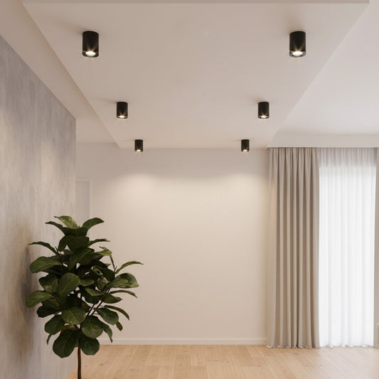 AKIRA KLV-101-0024 Κινούμενο Φωτιστικό Downlight Σποτ για Λάμπα MR16 με Ντουί GU10 AC 220-240V IP20 - Μαύρο Ματ - Μ8 x Π8 x Υ10