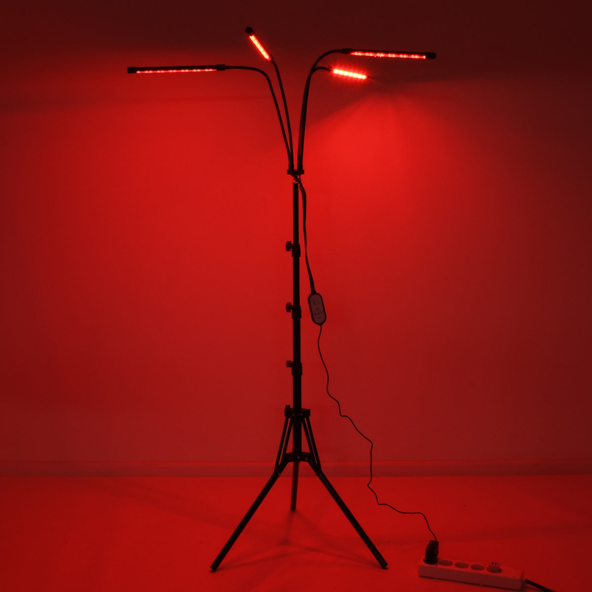 85956 Grow Light Full Spectrum LED Φωτιστικό Ανάπτυξης Φυτών Γλάστρας με 4 Κινούμενες Κεφαλές & Τρίποδο 150cm SMD 2835 20W 180° AC230V IP20 με Dimmer & Timer Εσωτερικού Χώρου για Κάλυψη Επιφάνειας 1m x 1m Πλήρους Φάσματος Φωτισμού