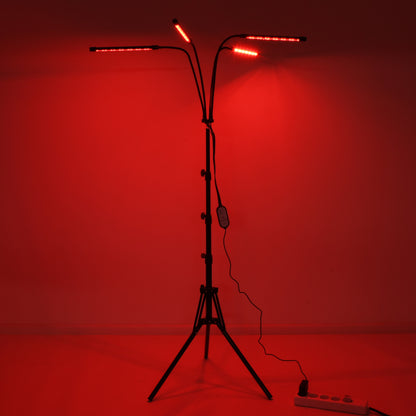 85956 Grow Light Full Spectrum LED Φωτιστικό Ανάπτυξης Φυτών Γλάστρας με 4 Κινούμενες Κεφαλές & Τρίποδο 150cm SMD 2835 20W 180° AC230V IP20 με Dimmer & Timer Εσωτερικού Χώρου για Κάλυψη Επιφάνειας 1m x 1m Πλήρους Φάσματος Φωτισμού