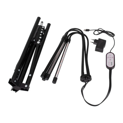 85956 Grow Light Full Spectrum LED Φωτιστικό Ανάπτυξης Φυτών Γλάστρας με 4 Κινούμενες Κεφαλές & Τρίποδο 150cm SMD 2835 20W 180° AC230V IP20 με Dimmer & Timer Εσωτερικού Χώρου για Κάλυψη Επιφάνειας 1m x 1m Πλήρους Φάσματος Φωτισμού