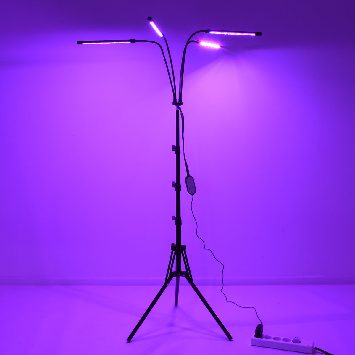 85956 Grow Light Full Spectrum LED Φωτιστικό Ανάπτυξης Φυτών Γλάστρας με 4 Κινούμενες Κεφαλές & Τρίποδο 150cm SMD 2835 20W 180° AC230V IP20 με Dimmer & Timer Εσωτερικού Χώρου για Κάλυψη Επιφάνειας 1m x 1m Πλήρους Φάσματος Φωτισμού