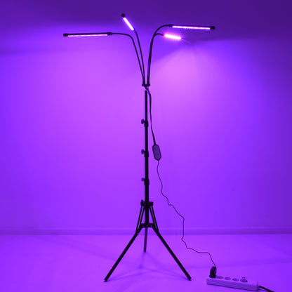85956 Grow Light Full Spectrum LED Φωτιστικό Ανάπτυξης Φυτών Γλάστρας με 4 Κινούμενες Κεφαλές & Τρίποδο 150cm SMD 2835 20W 180° AC230V IP20 με Dimmer & Timer Εσωτερικού Χώρου για Κάλυψη Επιφάνειας 1m x 1m Πλήρους Φάσματος Φωτισμού