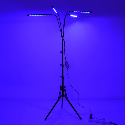 85956 Grow Light Full Spectrum LED Φωτιστικό Ανάπτυξης Φυτών Γλάστρας με 4 Κινούμενες Κεφαλές & Τρίποδο 150cm SMD 2835 20W 180° AC230V IP20 με Dimmer & Timer Εσωτερικού Χώρου για Κάλυψη Επιφάνειας 1m x 1m Πλήρους Φάσματος Φωτισμού